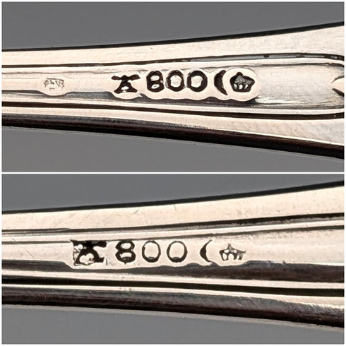 20世紀初頭 ドイツアンティーク 800シルバー製 ペストリーサーバペア ケース入